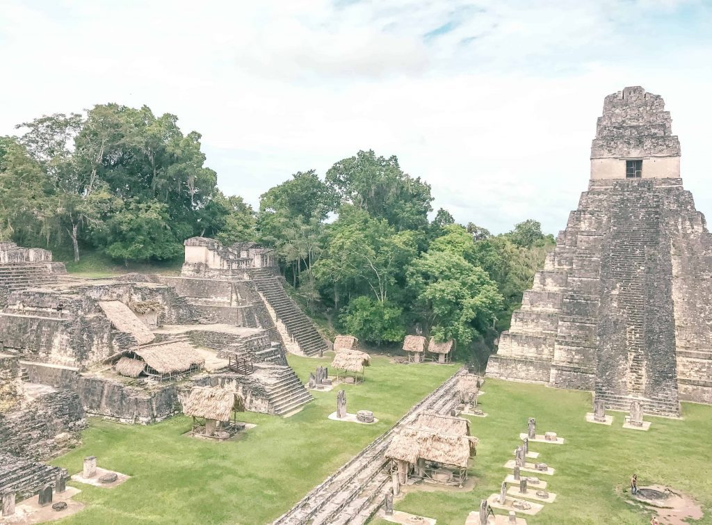 main plaza tikal guatemala a view of the main plaza in tikal