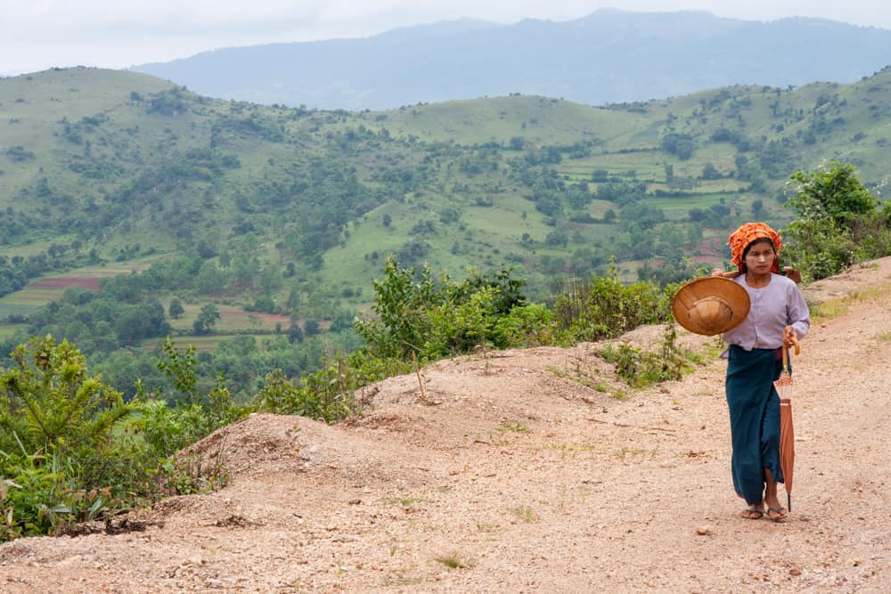 hiking around Inle lake burma