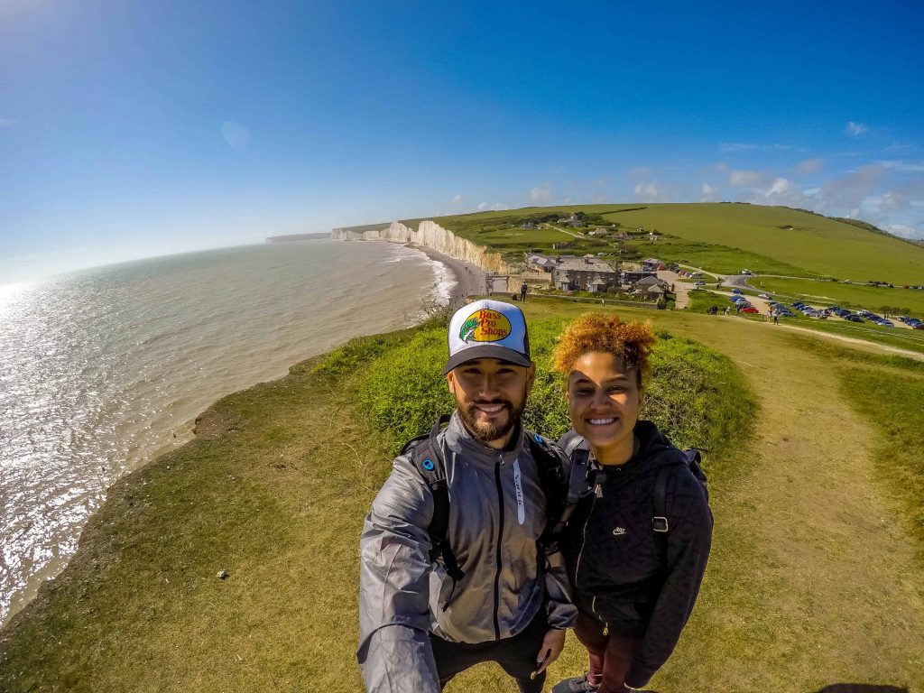 hiking around the seven sisters cliffs